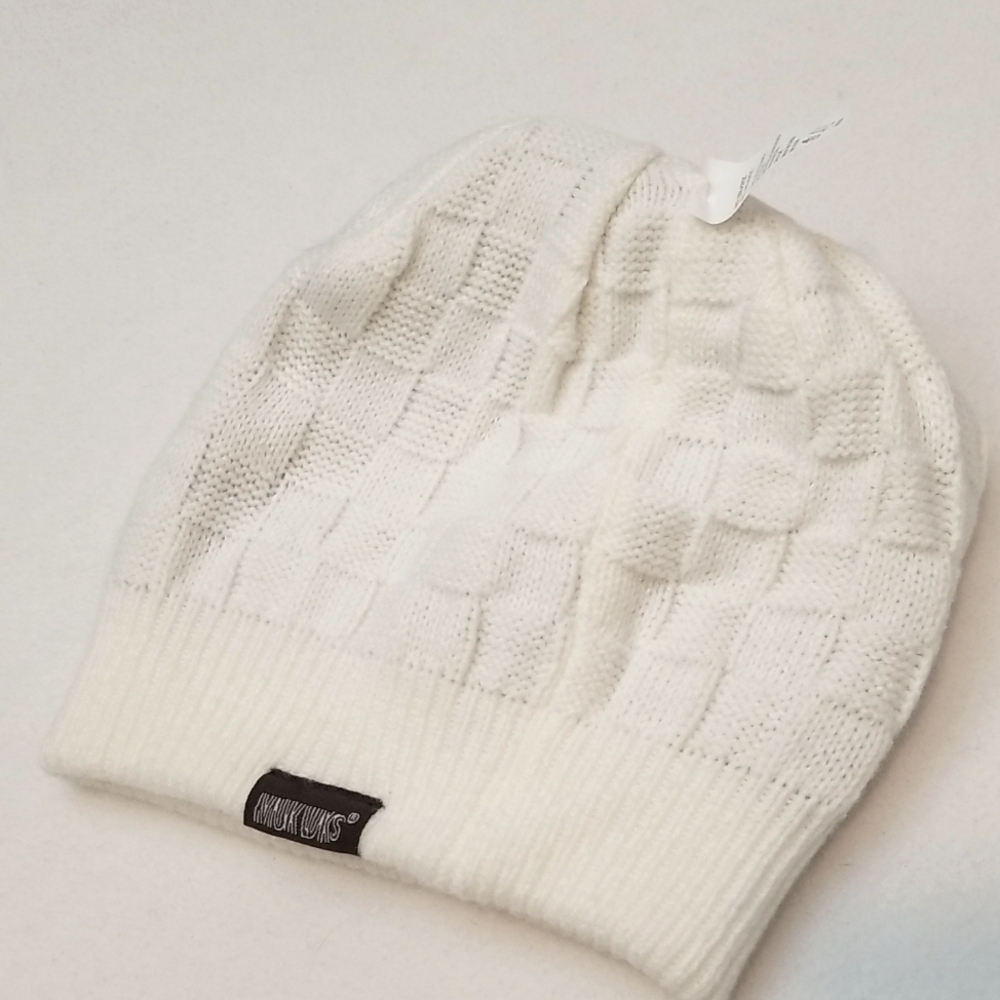 Muk Luks Snowflake/Ivory Knit Winter Beanie - Reversible
